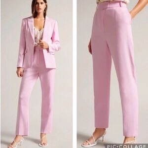 Ted Baker MYYIAT Slim Trousers Pleated High Waist Pants Sz 1 Lilac